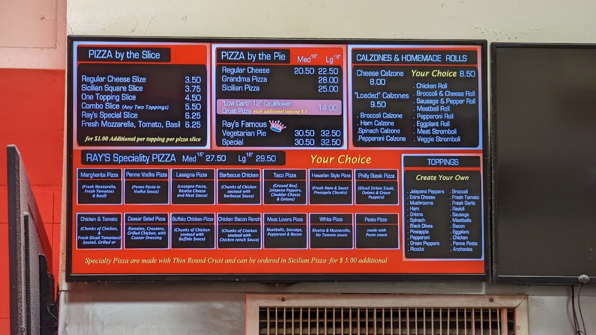Famous Original Rays Pizza Menu - Image 4